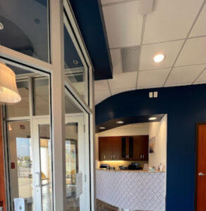 welcoming entrance and reception at pyramid dental clinic